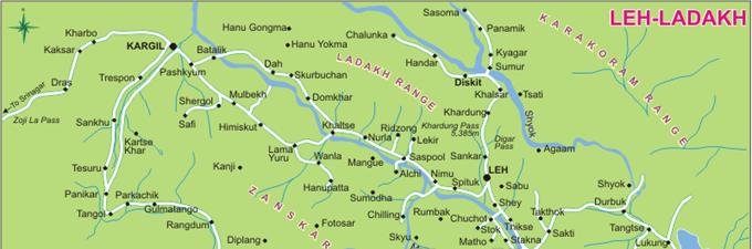 Leh Ladakh Map